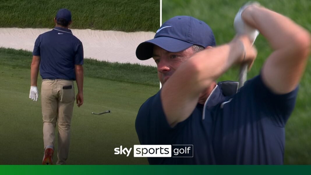 McIlroy LAUNCHES club in anger after poor shot at US Open