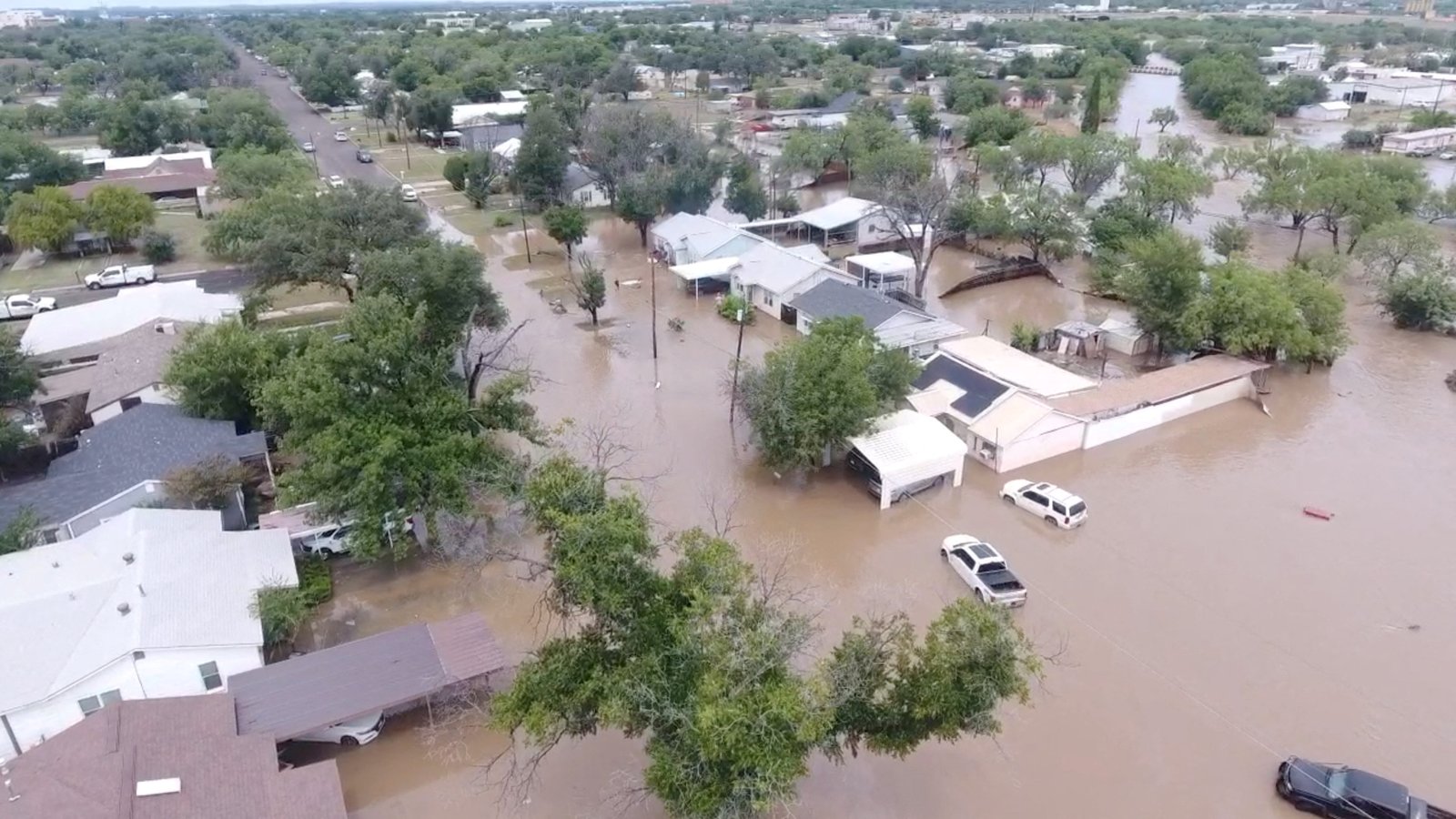 Flooded homes along guadalupe River