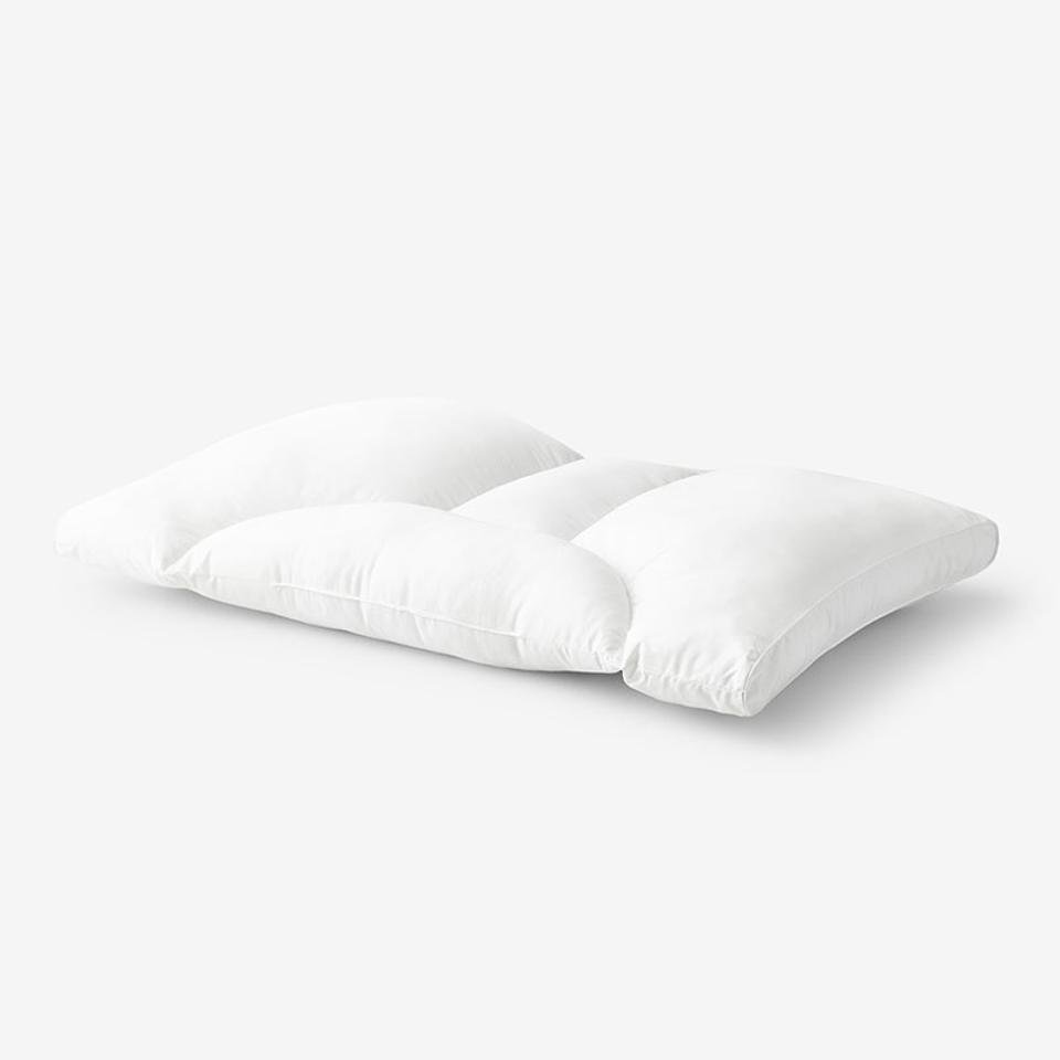 The Company Store Duo Sleep Neck Posture Pillow in white against white background