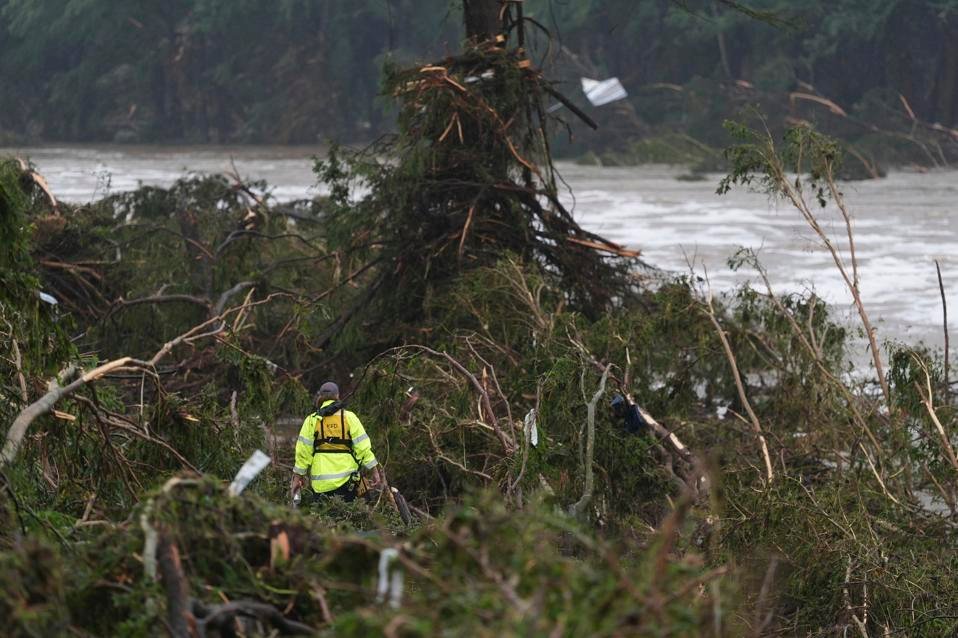 Flood aftermath along guadalupe river Kerrville texas