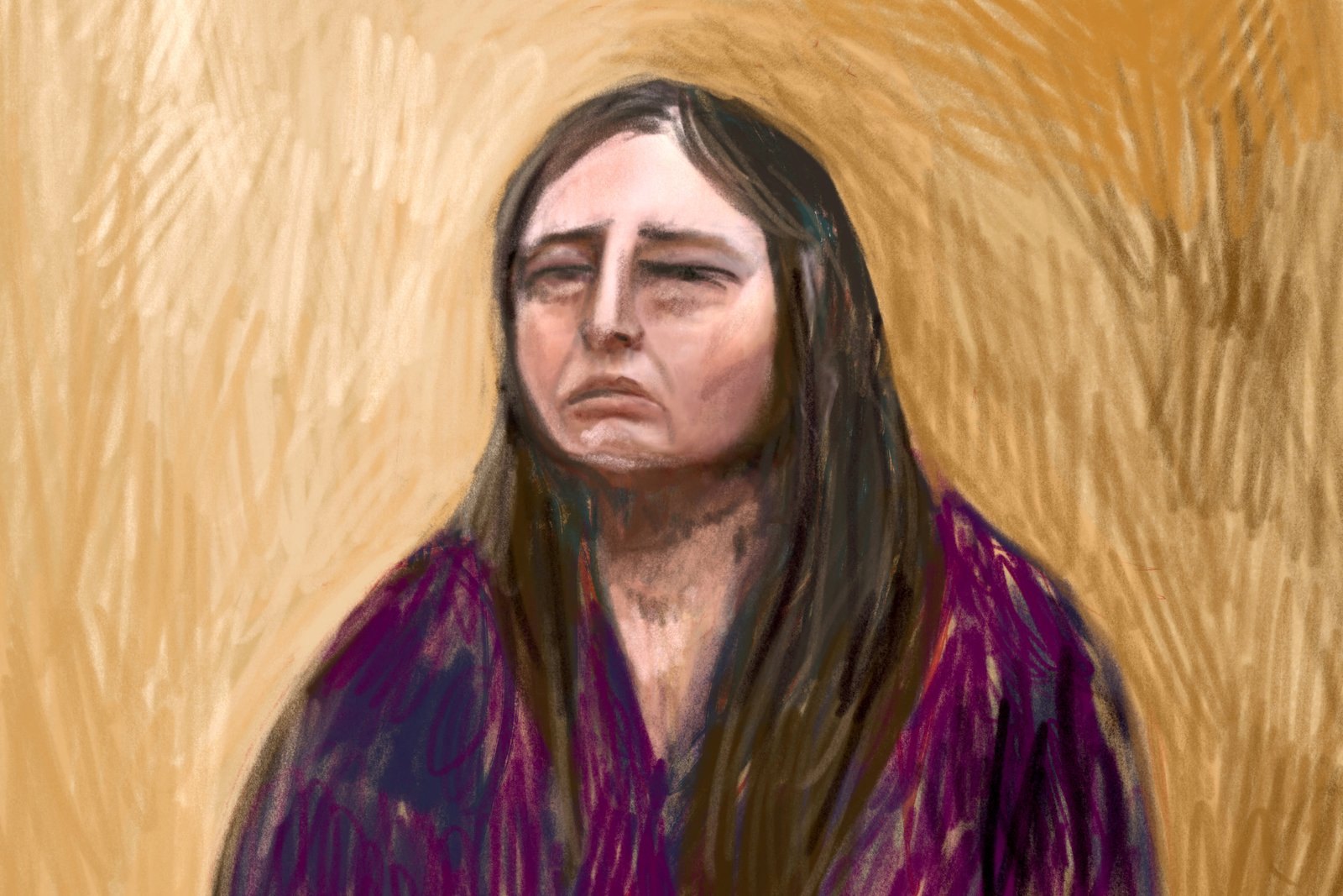 Court sketch of Erin Patterson accused of poisoning relatives