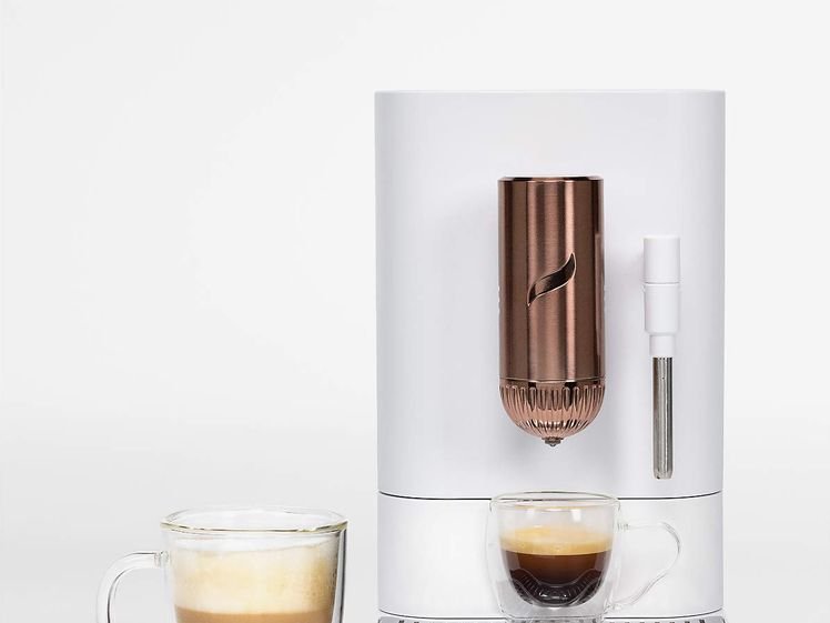Cafe Affetto Espresso machine with cups of fresh espresso