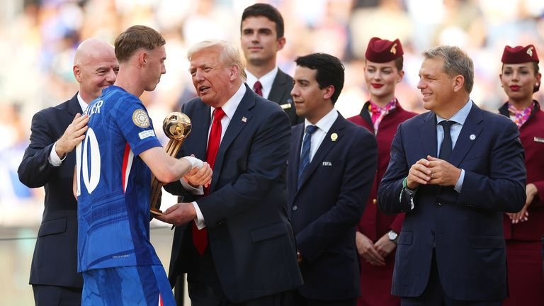Cole Palmer receives Best Player award from US President Donald Trump