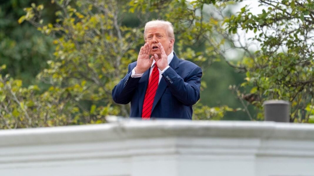 Trump ‘Takes A Walk’ On White House Roof After Announcing Plans For $200 Million Ballroom