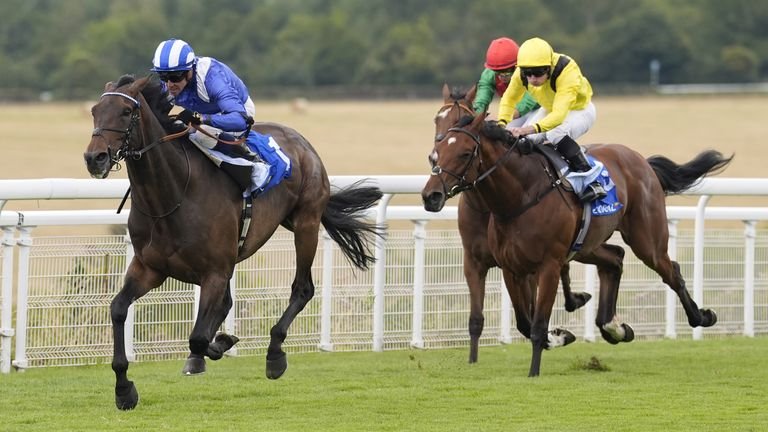 Al Aasy ridden by jockey Jim Crowley winning Glorious Stakes