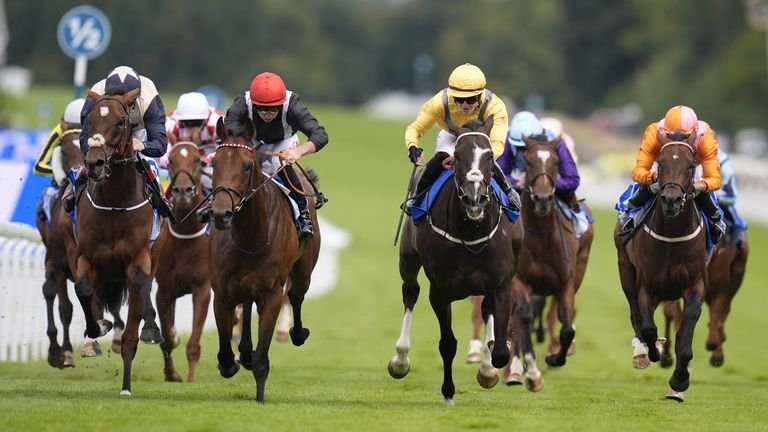 Sam Hawkens ridden by Tom Marquand celebrating victory