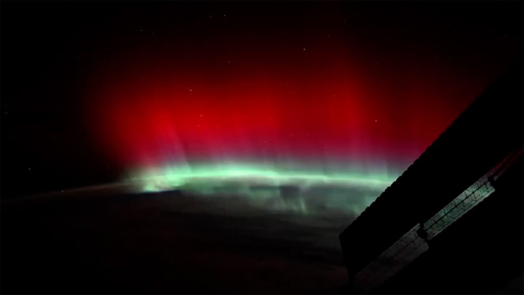 Astronaut Captures Breathtaking Rare Red Aurora Illuminating Earth from Space Station