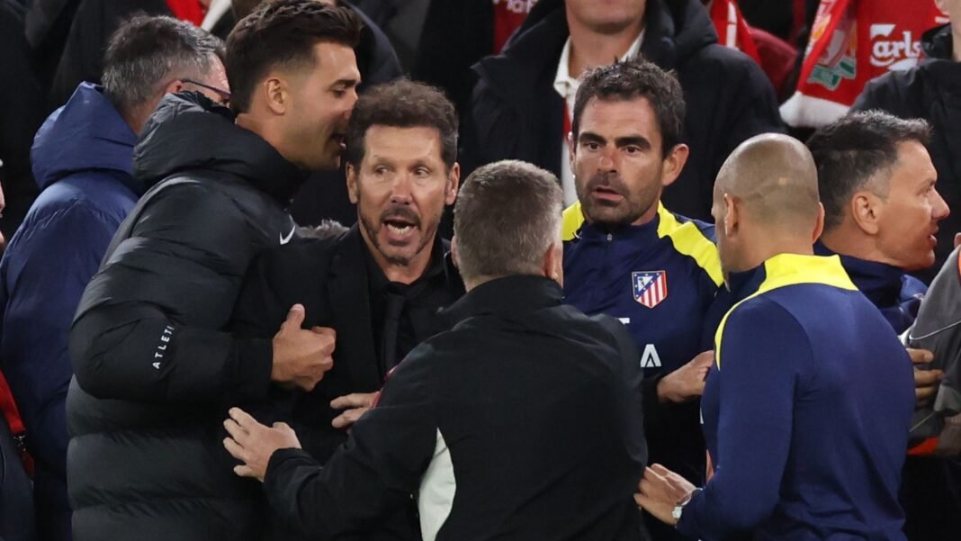 Diego Simeone’s ‘regret’ over clash with Liverpool fans at Anfield after Atletico Madrid boss reacts to ‘insults’