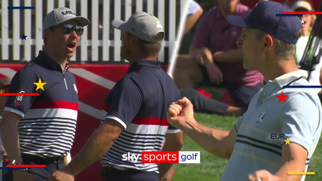 Moment of Ryder Cup so far! Rose responds with MONSTER putt to silence US crowd!