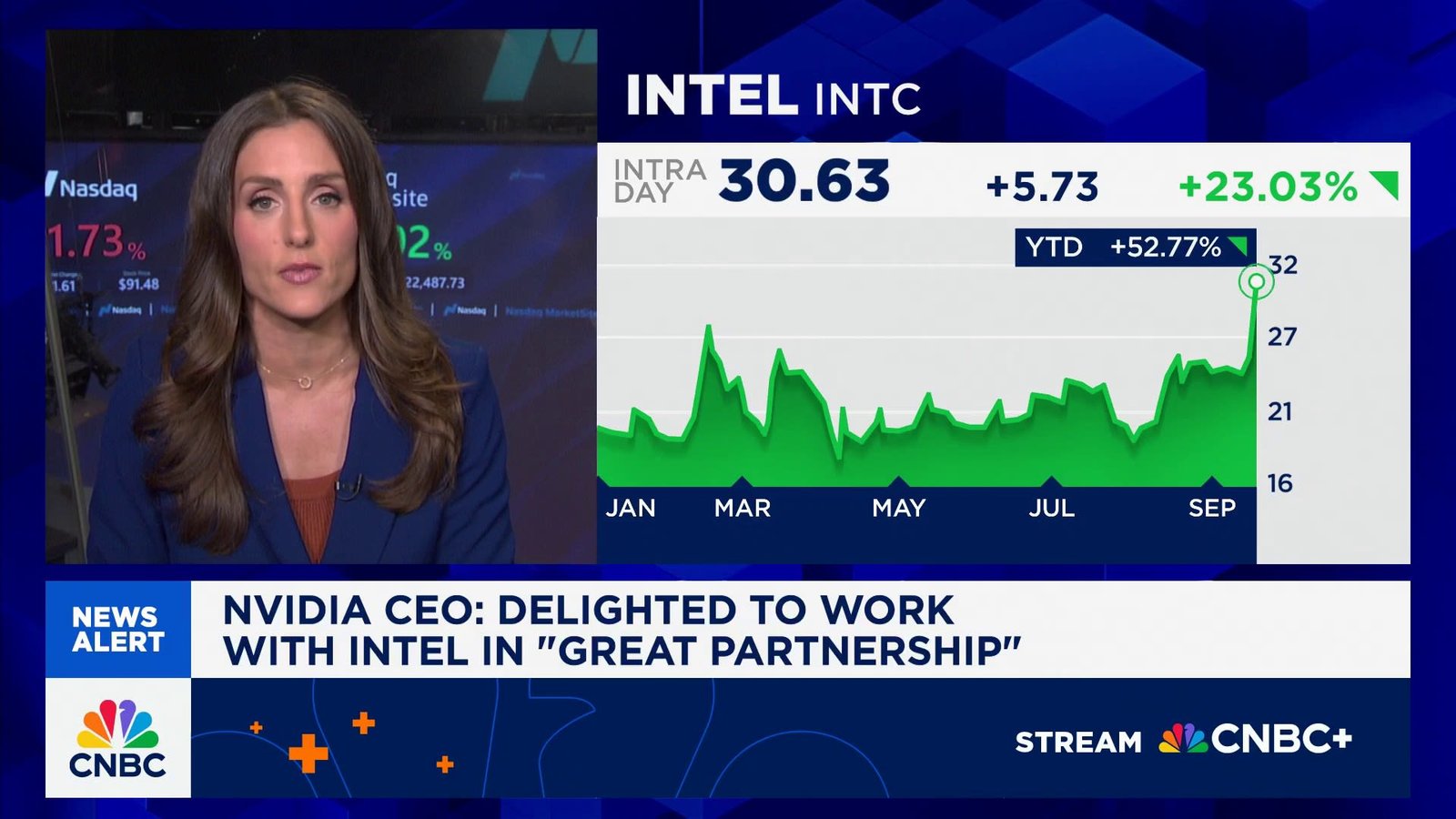 Nvidia CEO expressing enthusiasm about partnership with Intel