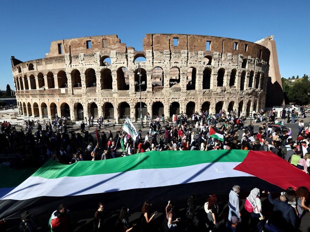 Gaza protests under way in Europe as arrests made in London