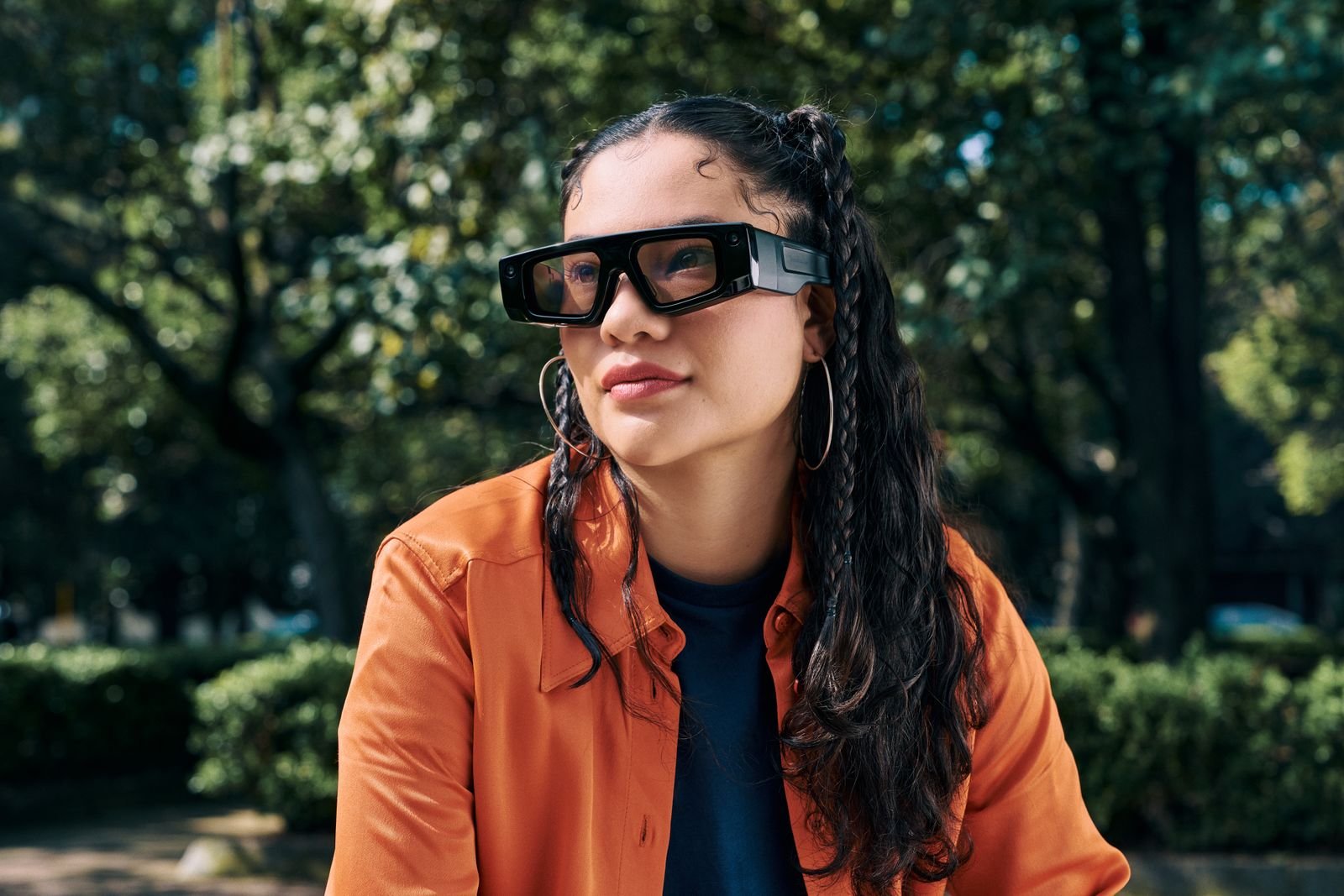 User interacting with AR companion via Snap Spectacles