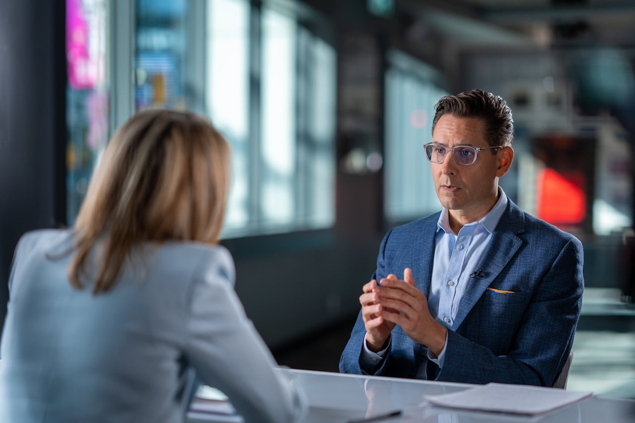 Michael Kovrig speaking during an interview