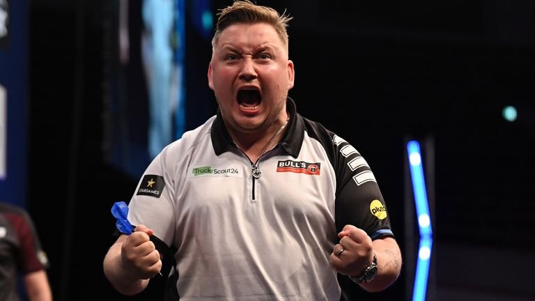 Martin Schindler celebrates thrilling win over Dave Chisnall