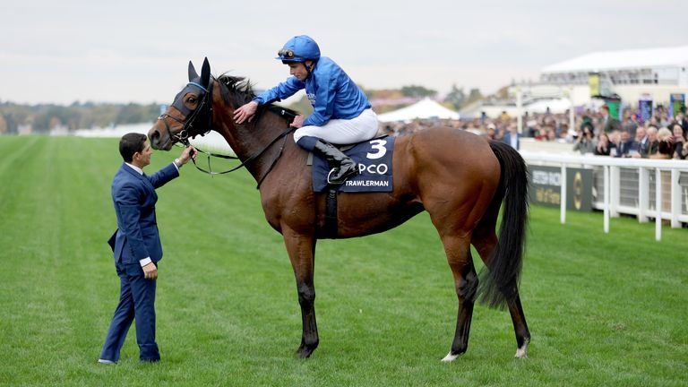Trawlerman and jockey William Buick celebrating victory