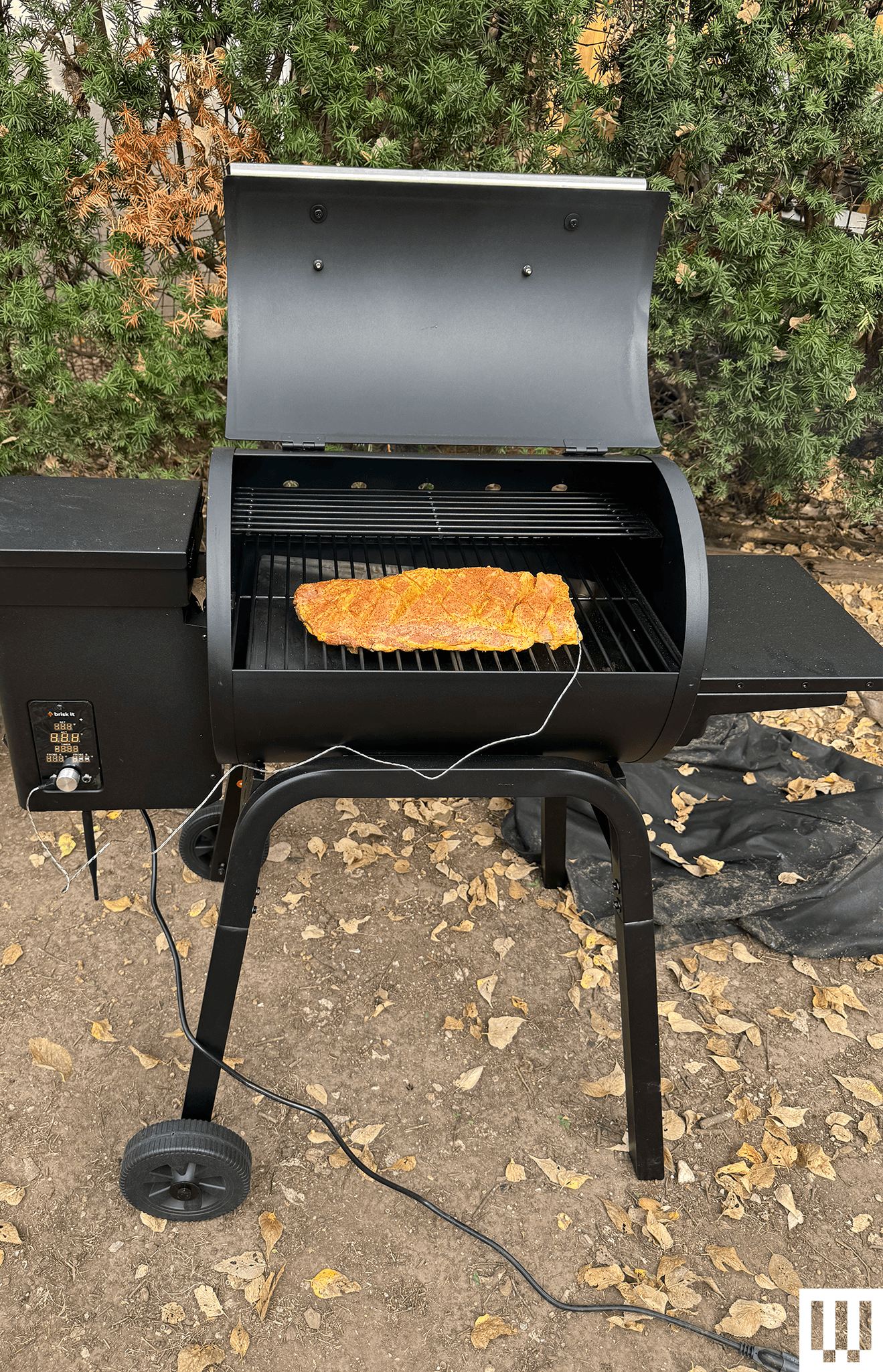 grilling food on a smart pellet grill