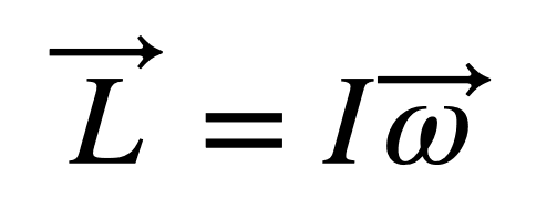 Formula for angular momentum L = I × ω