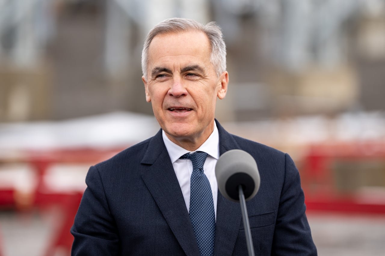 Prime Minister Mark Carney addressing international leaders during multilateral talks