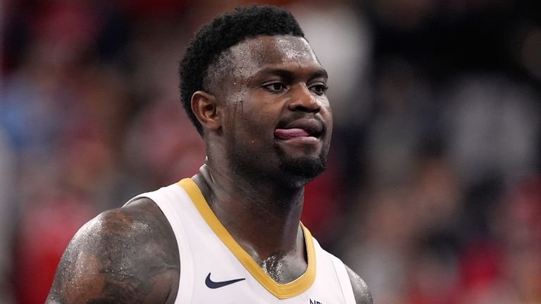 New Orleans Pelicans forward Zion Williamson during game action