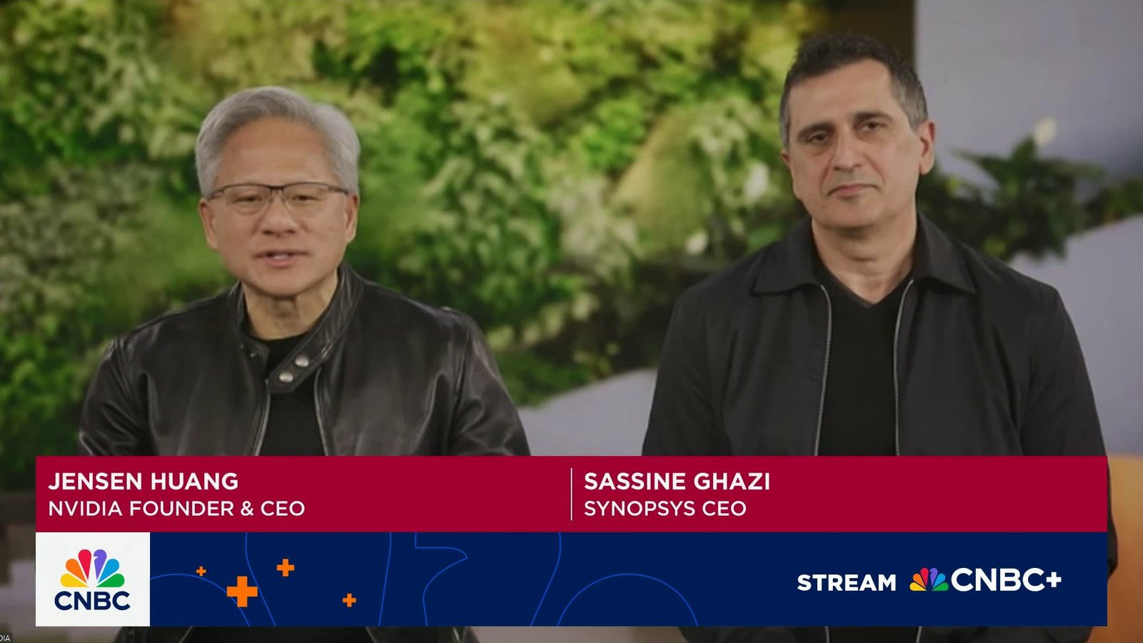 nvidia CEO Jensen Huang discussing strategic partnership with Synopsys