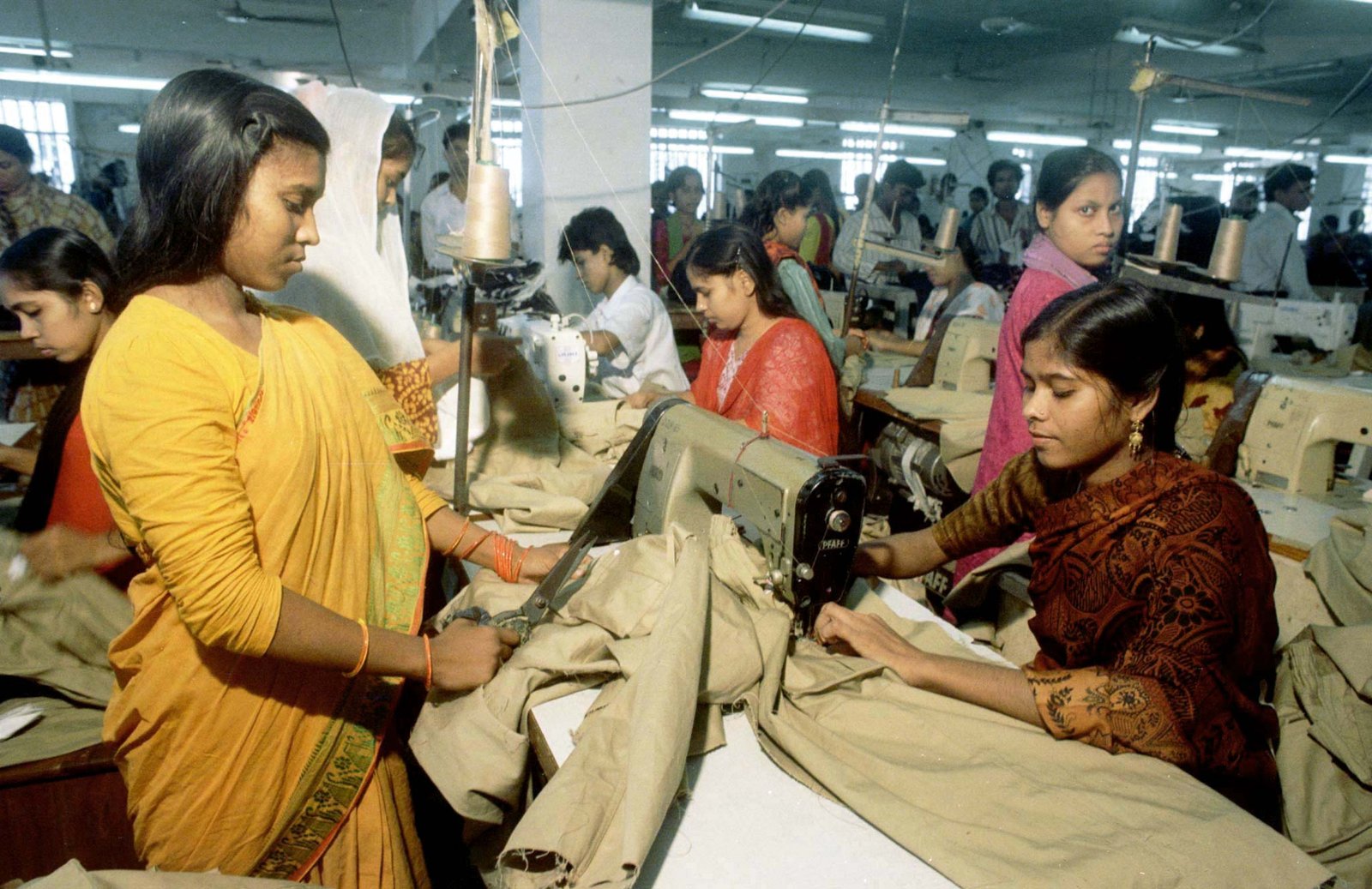 Bangladesh garment factory workers producing export goods