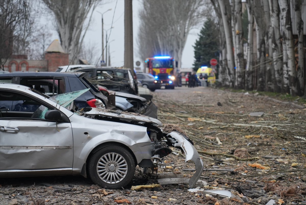 Destruction caused by Russian aerial attack on residential area in Zaporizhzhia