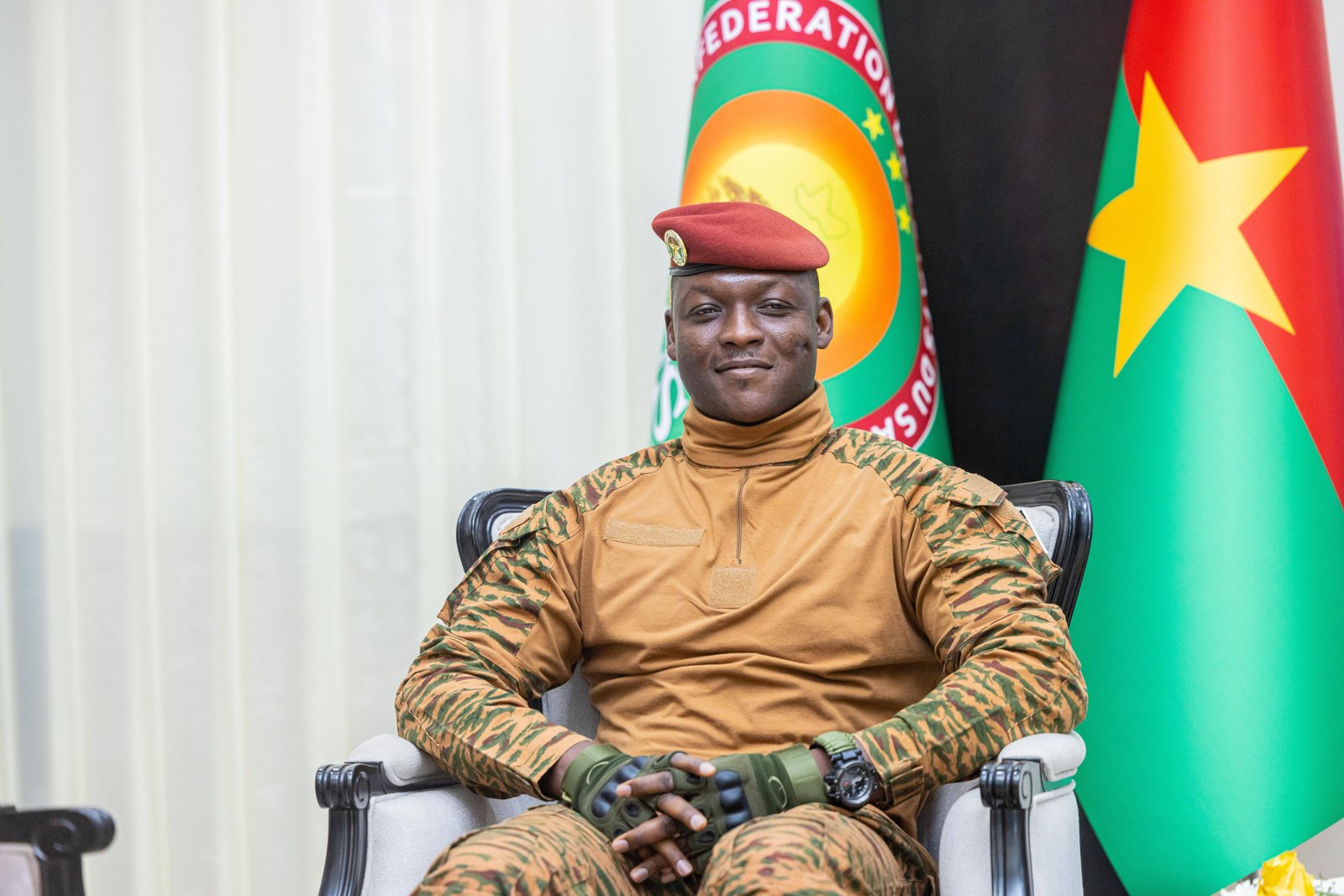 Captain Ibrahim Traore attending AES summit