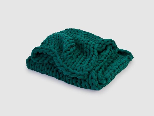 bearaby Tree Napper braided weighted blanket folded neatly