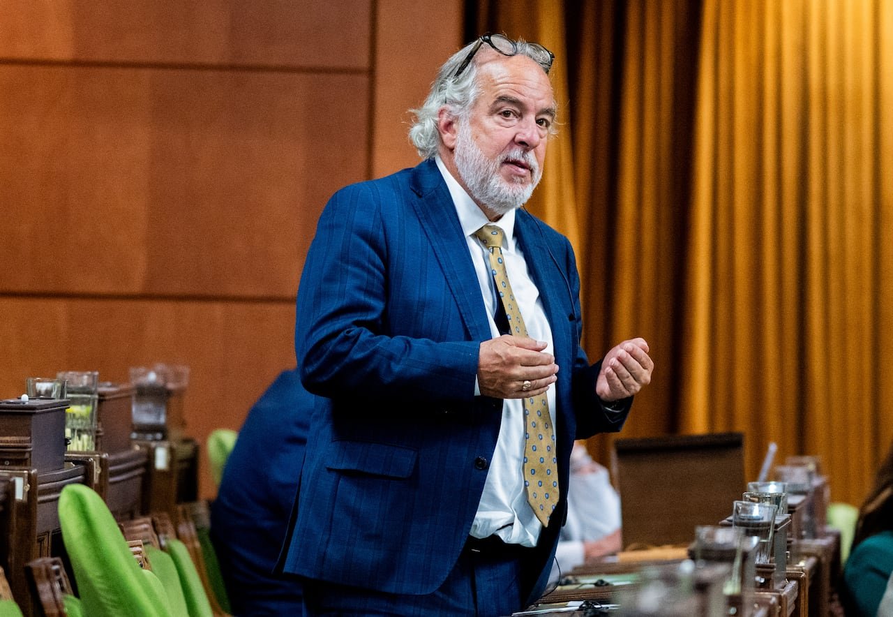 Rhéal Fortin speaking during parliamentary session