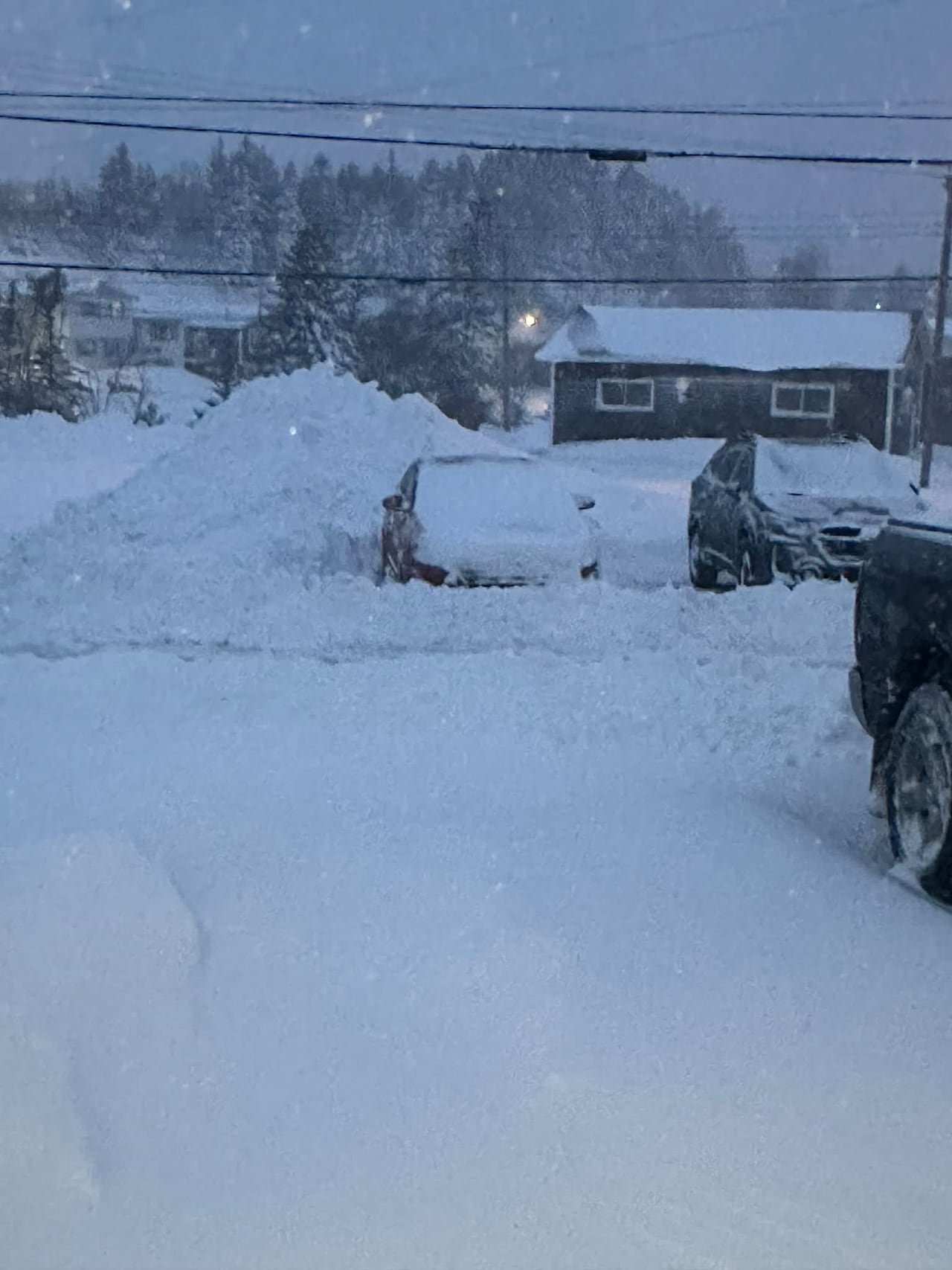 Snow-covered streets in Corner Brook on Sunday morning