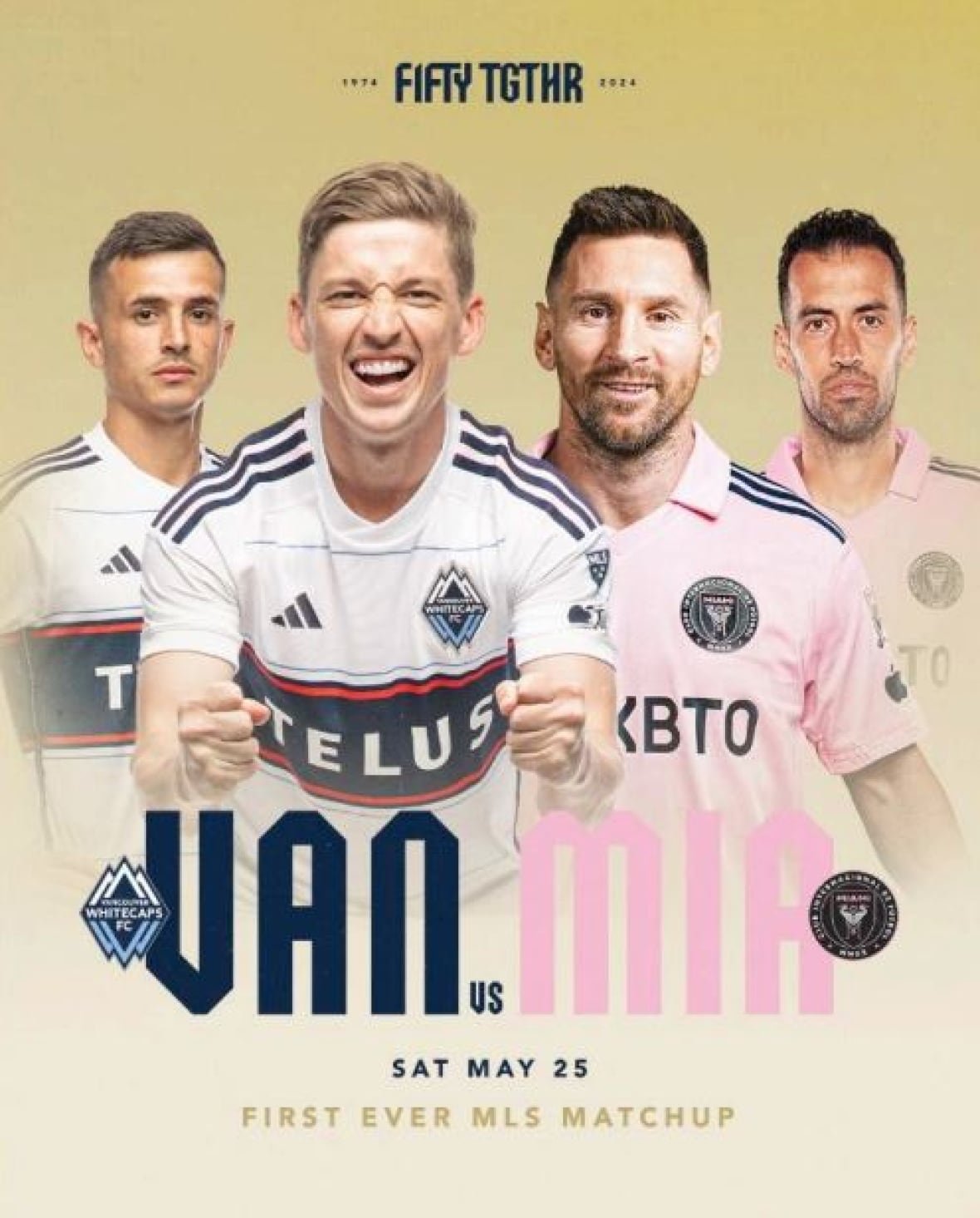 Soccer promotional poster featuring star players