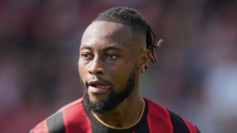 AFC bournemouth winger Antoine Semenyo demonstrating attributes typical of an out-and-out wide attacker