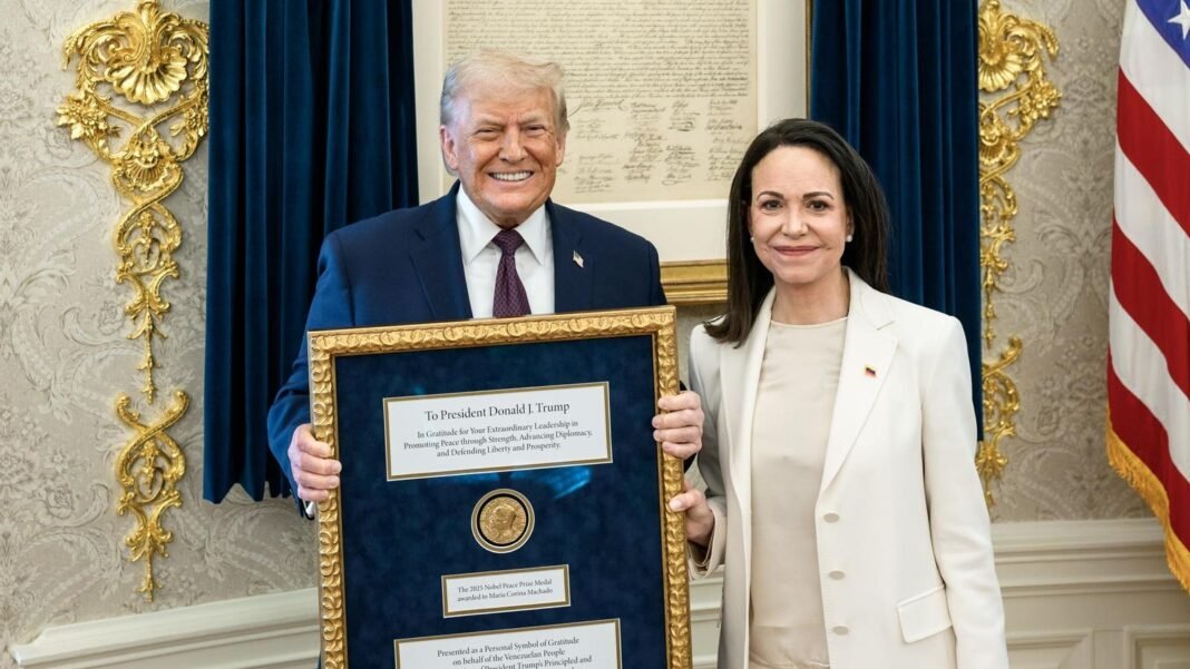 Venezuelan Opposition Leader Presents Her Nobel Peace Prize To Trump