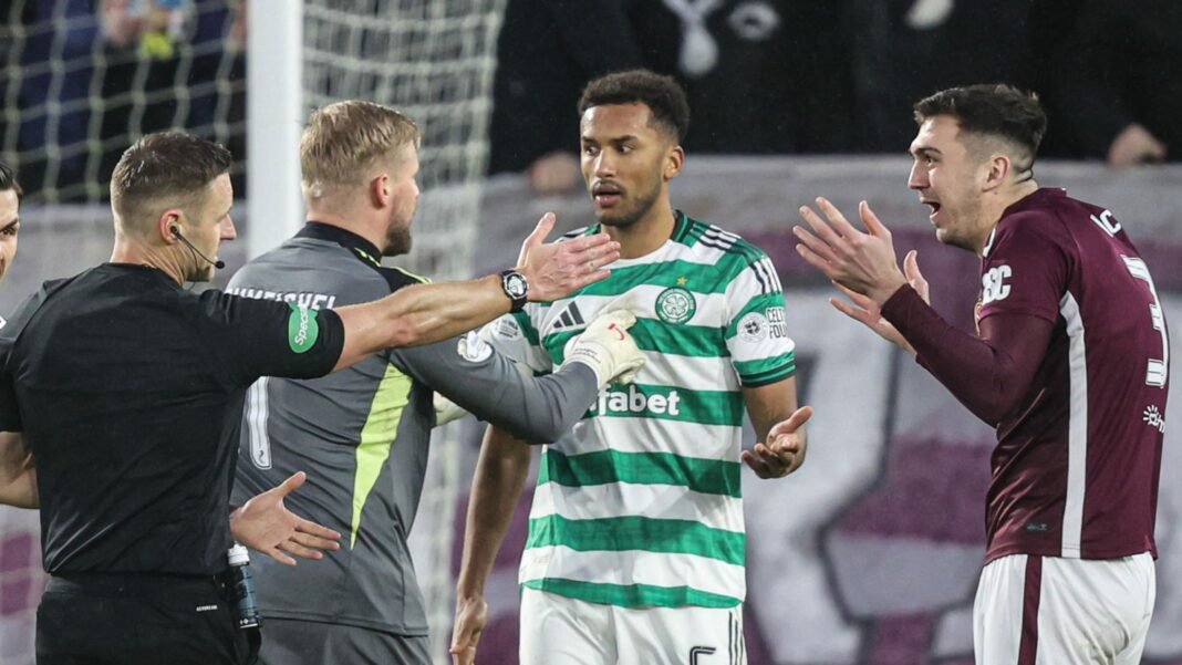 Auston Trusty’s Red Card Ignites Celtic’s Fiery Appeal After Dramatic Draw with Hearts in Scottish Premiership Showdown