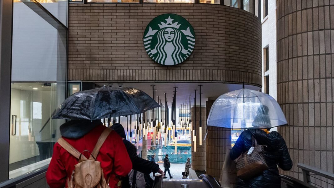 Starbucks stock jumps as coffee chain’s traffic grows for the first time in two years