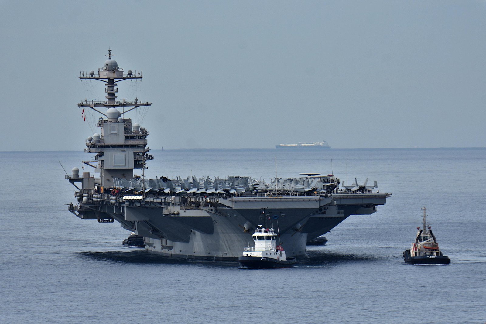 View of the aircraft‍ carrier USS Gerald ​R.Ford