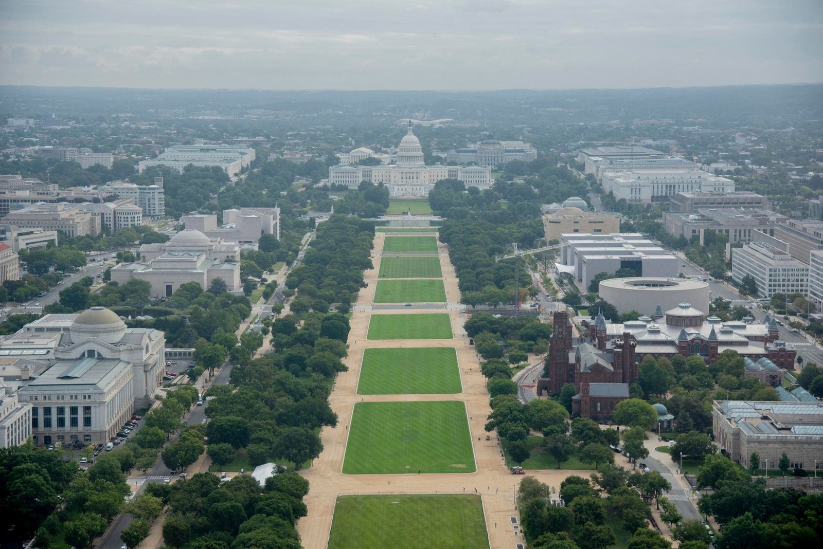 Aerial outlook illustrating potential race route through Washington DC landmarks