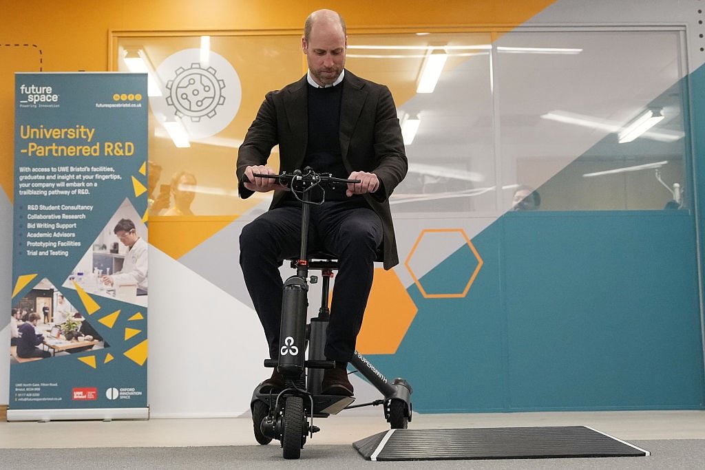 Prince William using lightweight mobility scooter