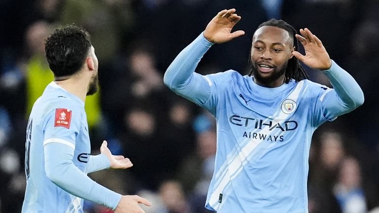 Antoine Semenyo scoring on his debut for Manchester City