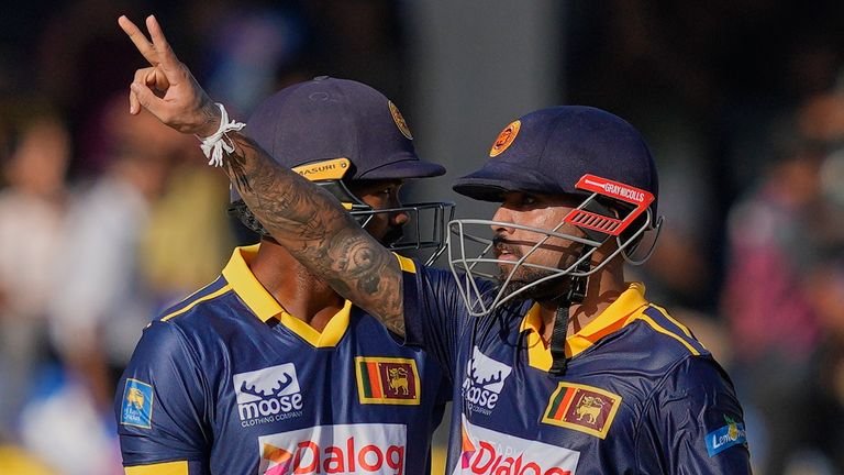 Kusal Mendis batting confidently during cricket game