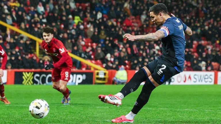 James Tavernier scores penalty against Aberdeen