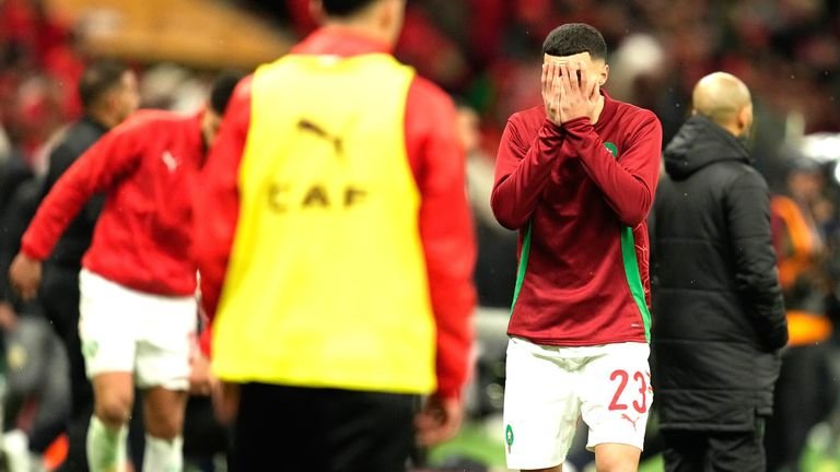Morocco team showing despair