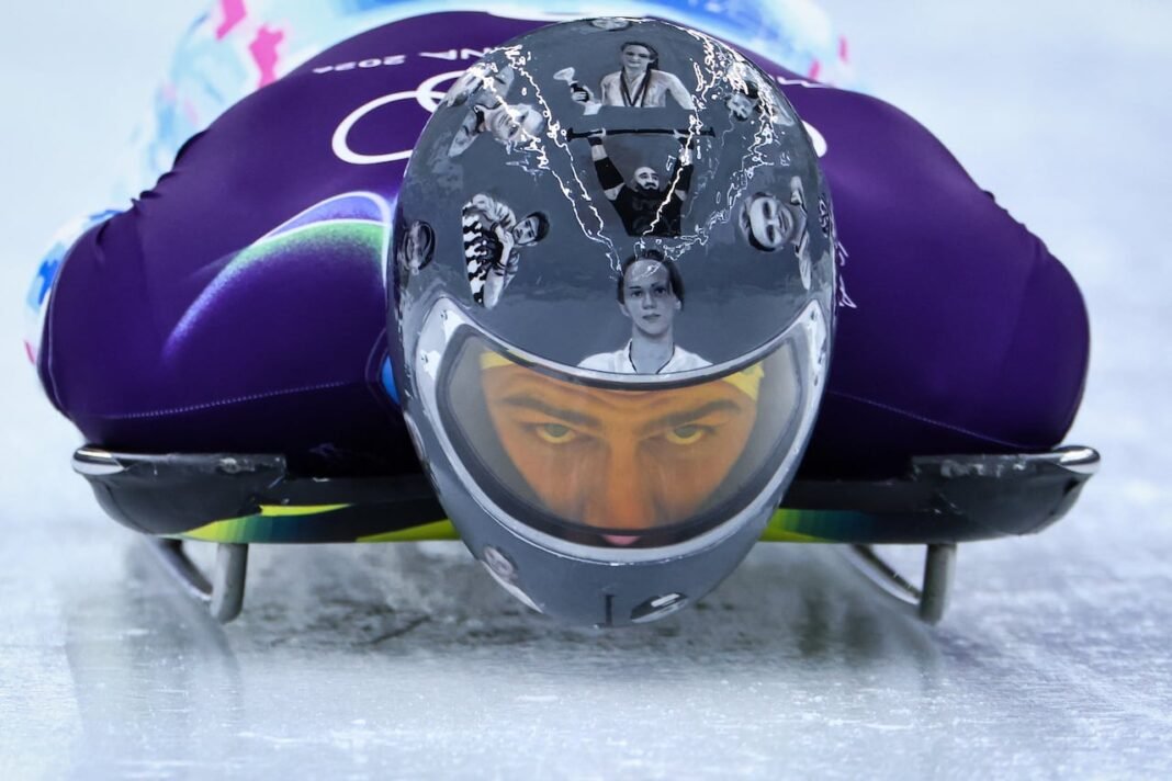 Skeleton racer Heraskevych displays images of athletes killed in Ukraine war on his helmet