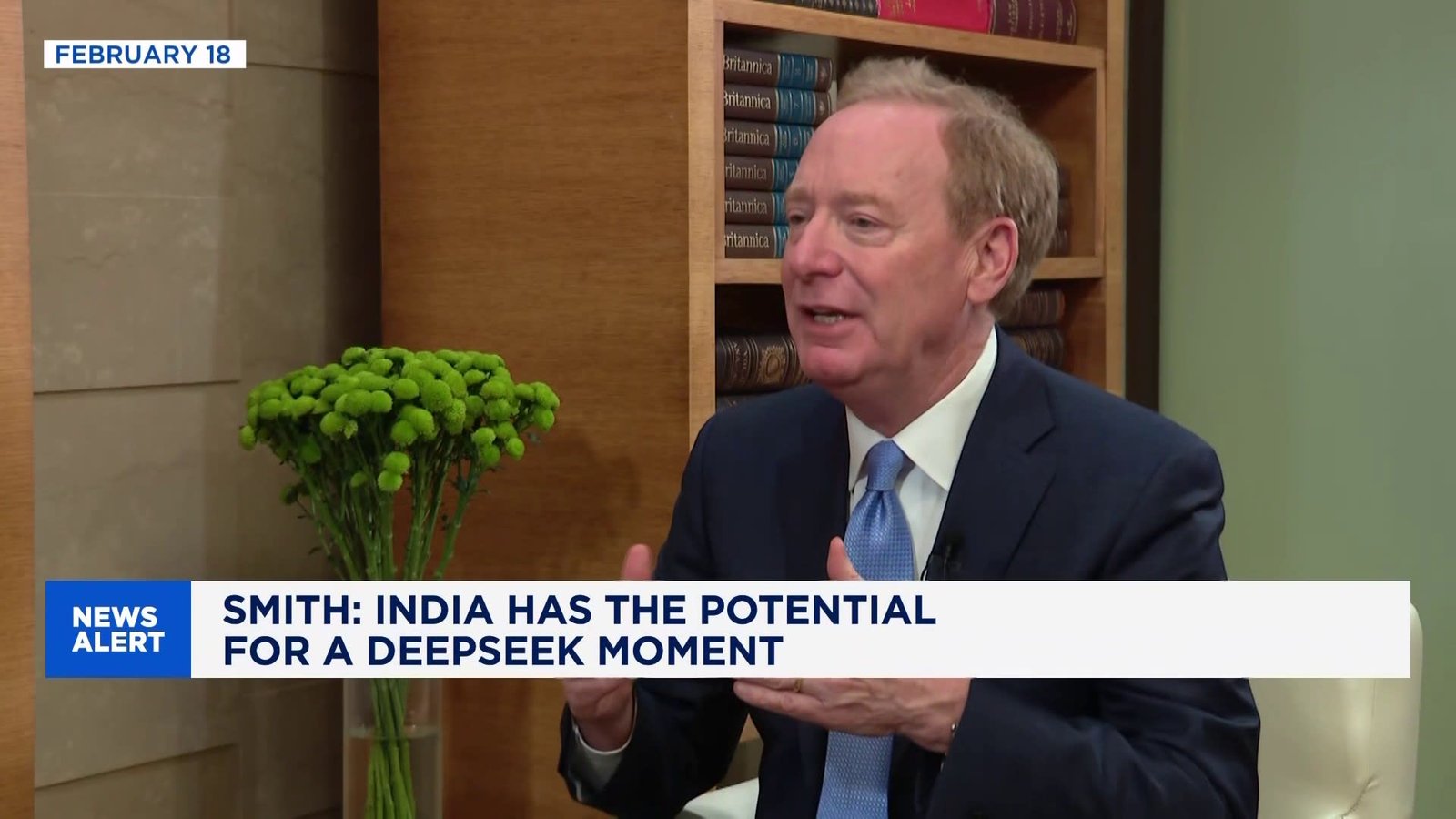 Microsoft President Brad Smith discussing India's role in global ‌AI