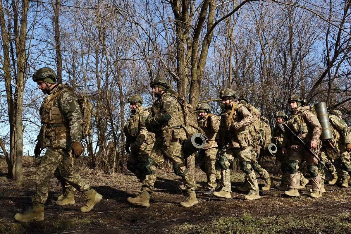 Ukrainian recruits undergoing basic military training amid ongoing conflict