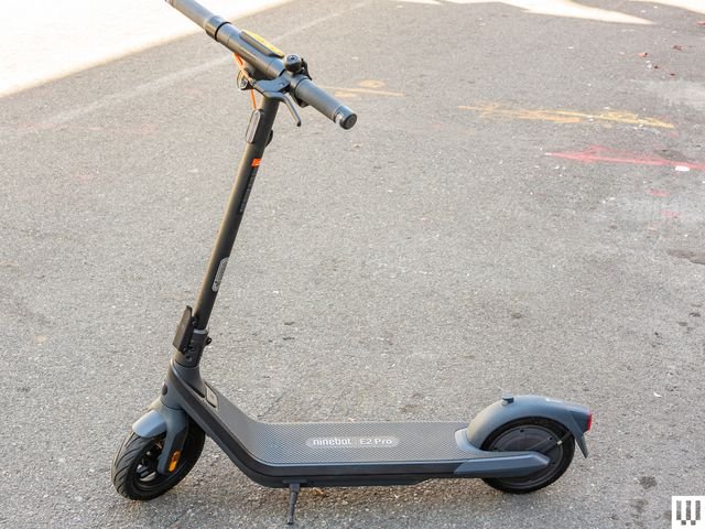 Side view of black Segway E² Pro electric scooter