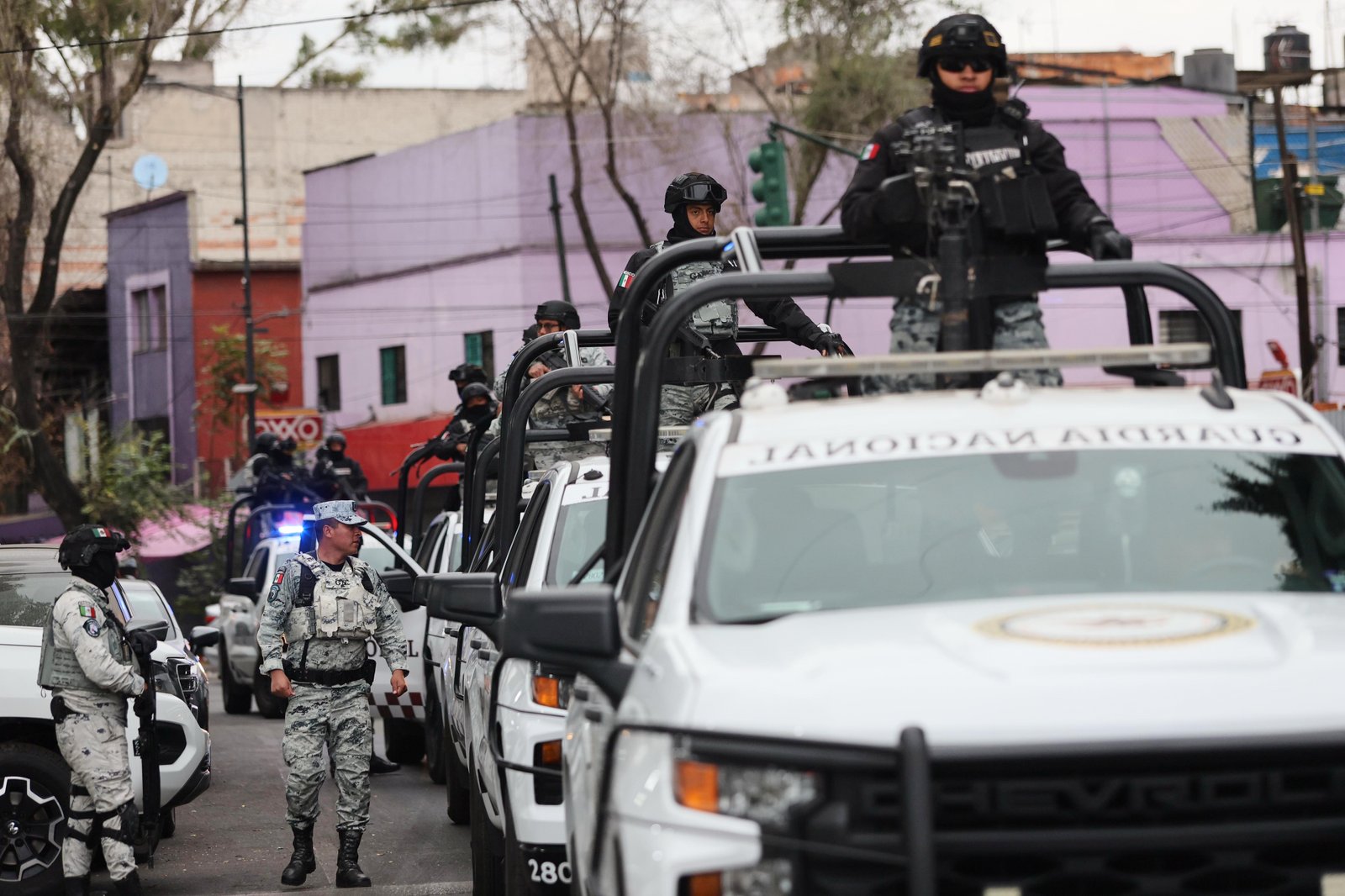 National Guard patrolling outside General Prosecutor's office Mexico city