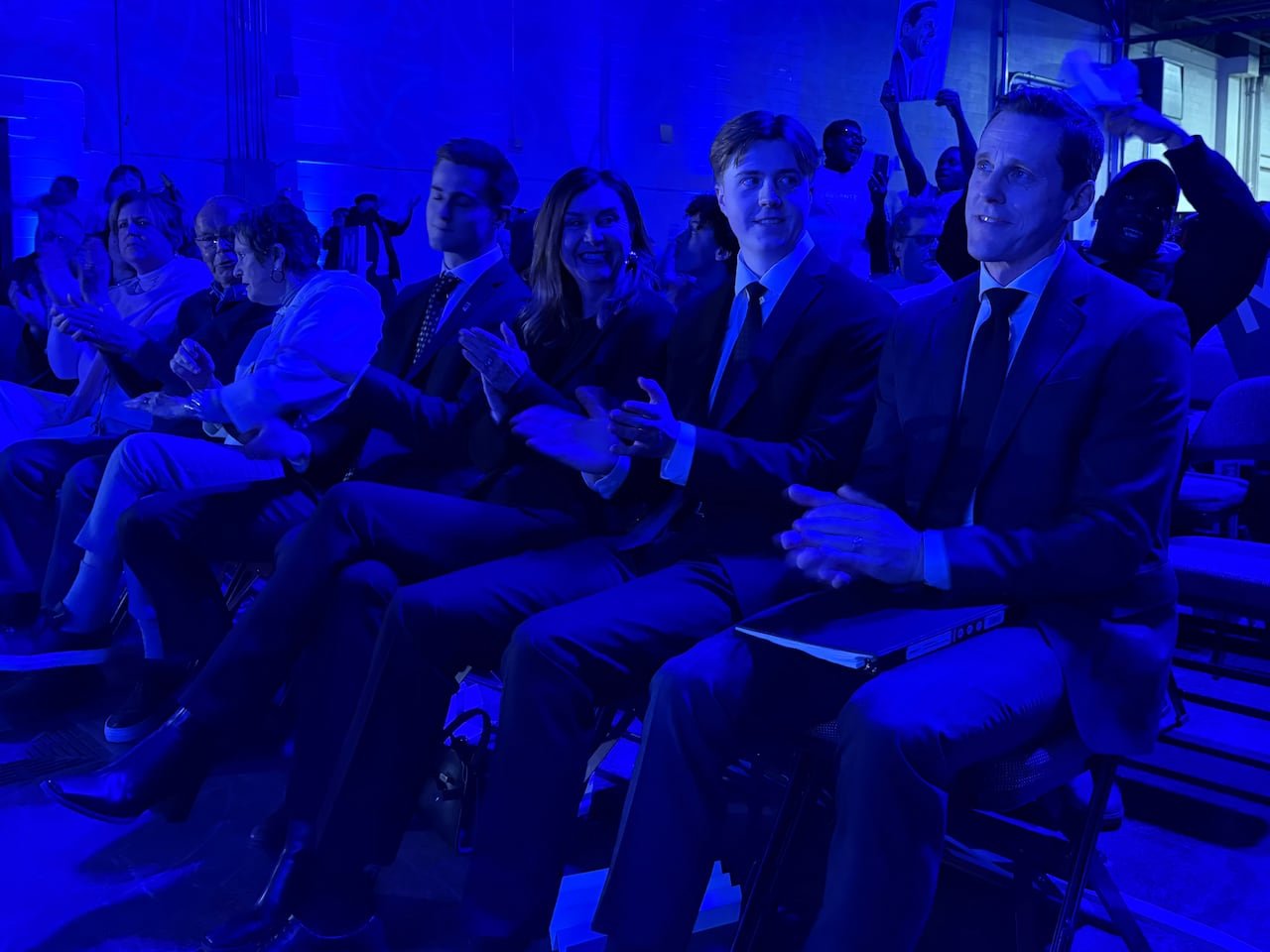 Rob Lantz celebrating PC leadership victory with family