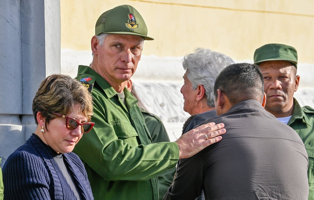 President Miguel Díaz-Canel attending a military ceremony