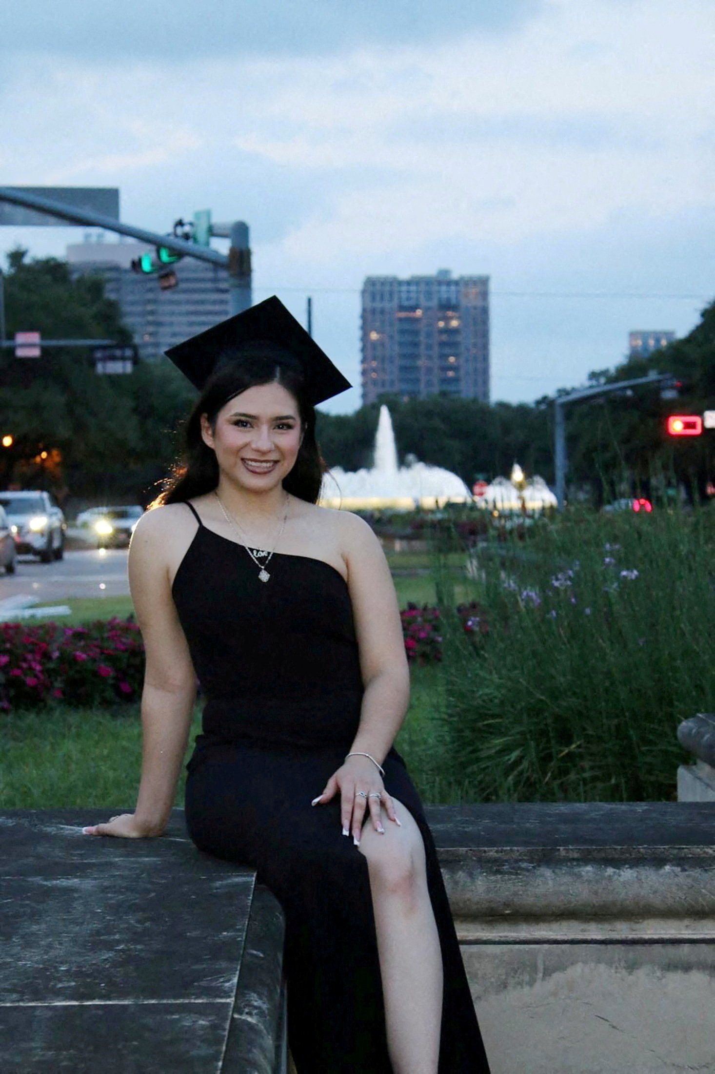 Babson College student Any Lucia Lopez Belloza after high school graduation